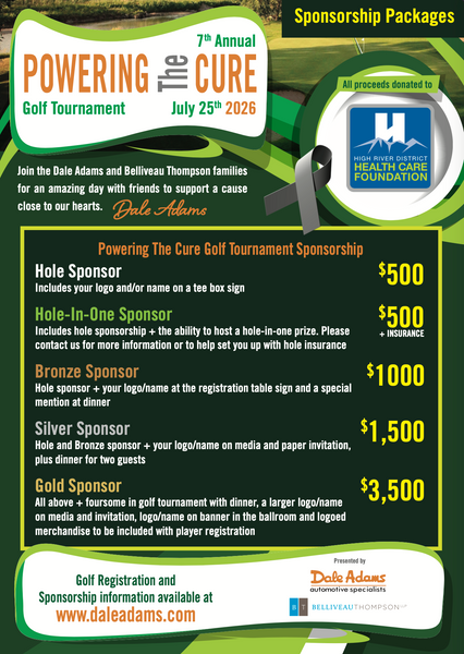 Powering the Cure Golf Tournament Sponsorship Packages